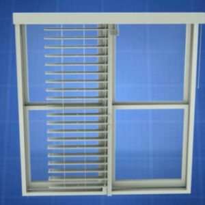Window Blind with Center Opening