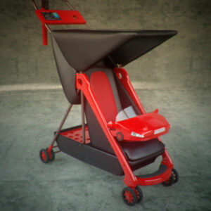 Infant Stroller with Automobile Motif