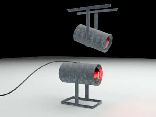 Heat Lamp With Dispersing Fan