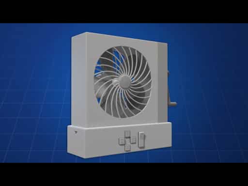 Hand Crank-Powered Fan