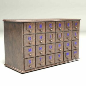 Chest Of Blocks With Interchangeable Decorative Fronts
