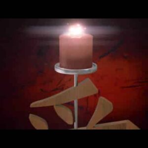 Candle Stand with Chinese Character Motif