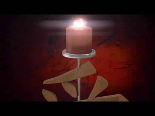 Candle Stand with Chinese Character Motif