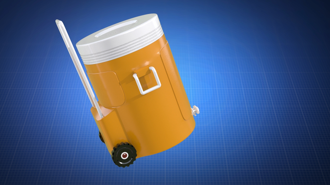 Never Tilt Safety Cooler