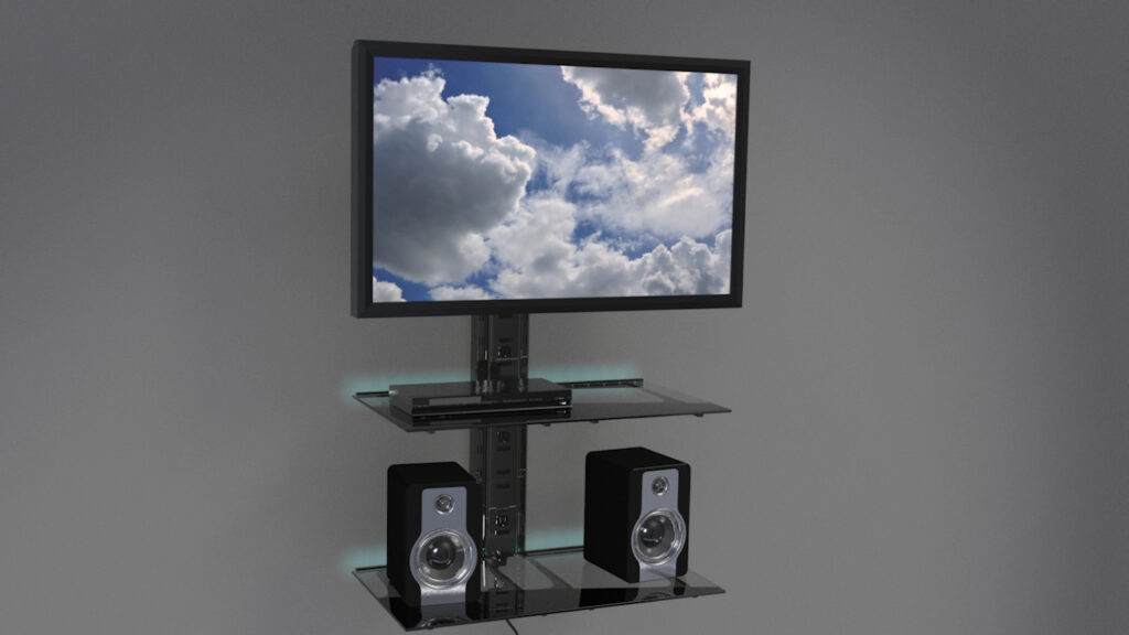 Adjustable Shelving Mount with Cord Organizer