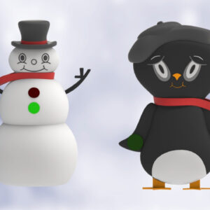 Snowman and Penguin Temperature Indicators