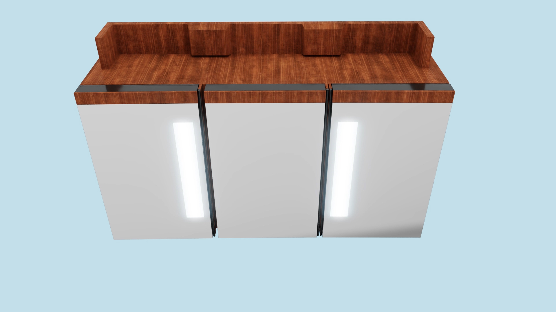 Lighted 3 Way Vanity Bathroom Wall Mirror